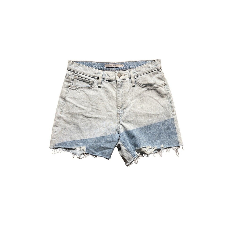 HUDSON Hudson Jeans Devon High-Rise Denim Shorts Extracted Triangle Size 27 NWOT